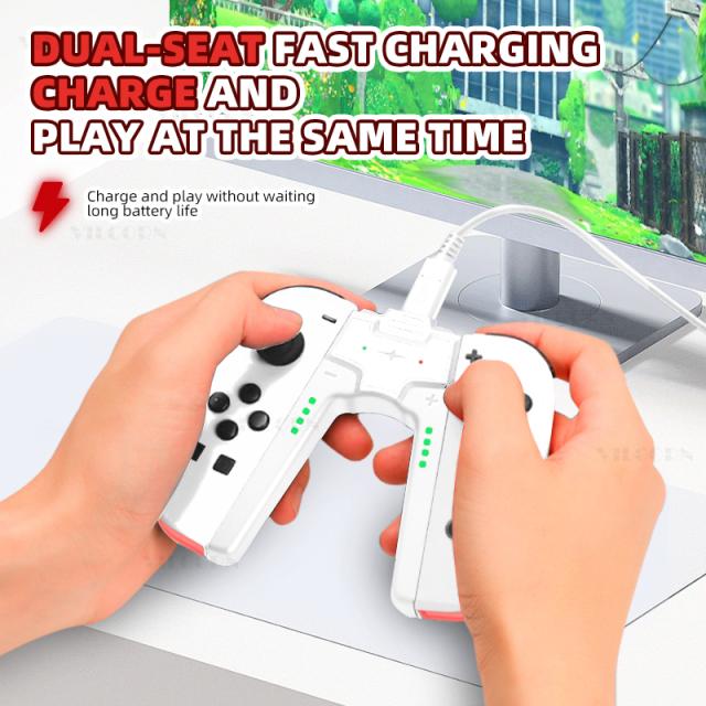 Joy 2 カラフルな RGB ライト効果 振動モーター 6 軸ジャイロスコープ ゲームハンドル ゲームパッド コントローラー ジョイスティック スイッチ用_5