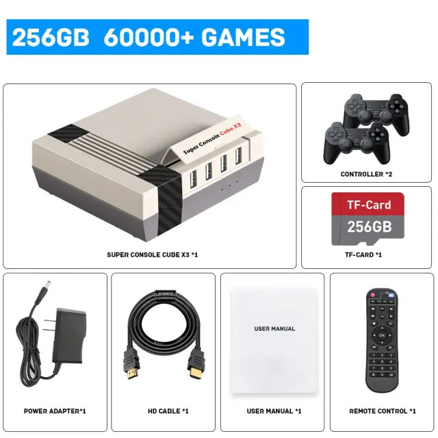 Kinhankスーパーコンソールキューブx3レトロゲームコンソール60000古典的なゲームボックス60エミュレータ付きpsp/ps1/dc/mame/ss 4k hd出力_6