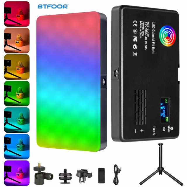 LEDカメラ用照明パネル,写真およびビデオ録画用照明2500-9000k,vlog用コールドシューズ,ライブストリーミングの通販は