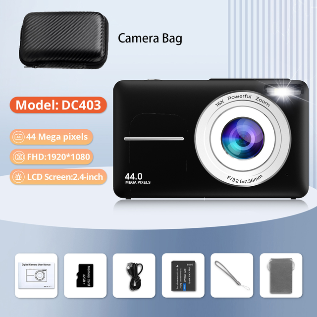 HD 1080P 2.4インチデジタルカメラ 充電式カメラ 16倍ズーム コンパクトカメラ 44MPカメラ 子供用 初心者用カメラ_11