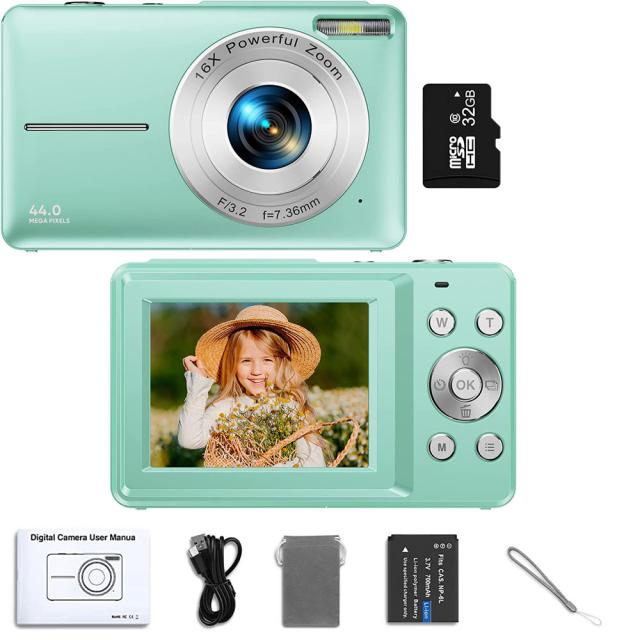 HD 1080P 2.4インチデジタルカメラ 充電式カメラ 16倍ズーム コンパクトカメラ 44MPカメラ 子供用 初心者用カメラ_9