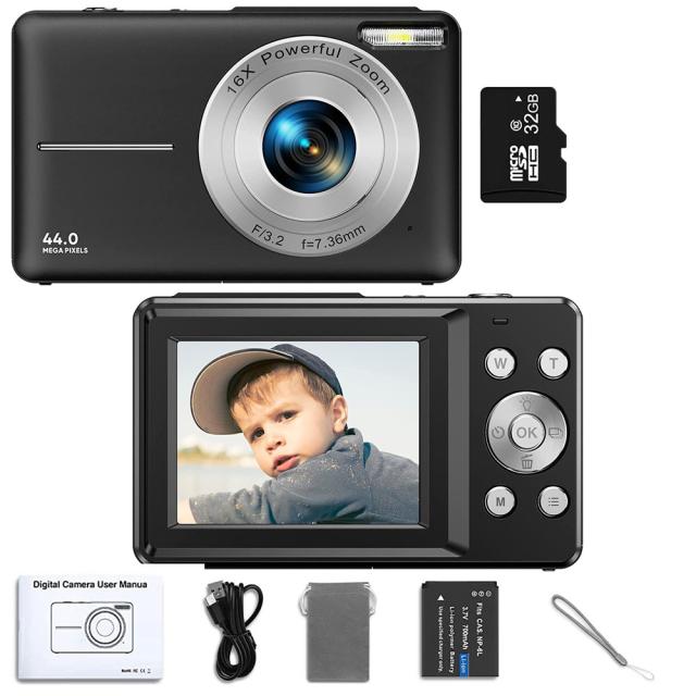 HD 1080P 2.4インチデジタルカメラ 充電式カメラ 16倍ズーム コンパクトカメラ 44MPカメラ 子供用 初心者用カメラ_14