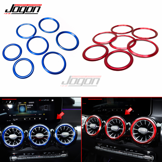 7PCS インナー中央コンソールエアベントアウトカバー ベンツ CLA クラス C118 CLA200 CLA220 CLA250 CLA35 CLの通販は
