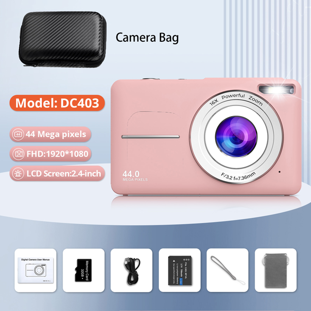 HD 1080P 2.4インチデジタルカメラ 充電式カメラ 16倍ズーム コンパクトカメラ 44MPカメラ 子供用 初心者用カメラ_13