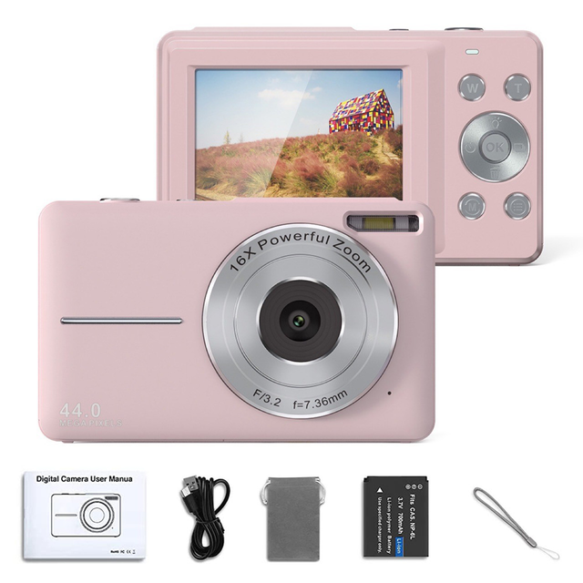HD 1080P 2.4インチデジタルカメラ 充電式カメラ 16倍ズーム コンパクトカメラ 44MPカメラ 子供用 初心者用カメラ_8