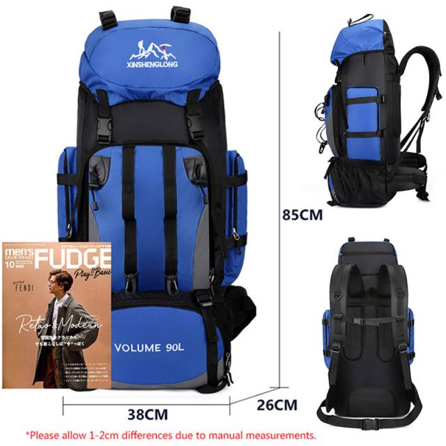 防水ハイキングとキャンプのバックパック,アウトドアスポーツバッグ,トレッキングバッグ,大容量リュックサック,旅行用品,90l_5