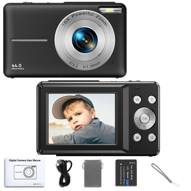HD 1080P 2.4インチデジタルカメラ 充電式カメラ 16倍ズーム コンパクトカメラ 44MPカメラ 子供用 初心者用カメラ_6