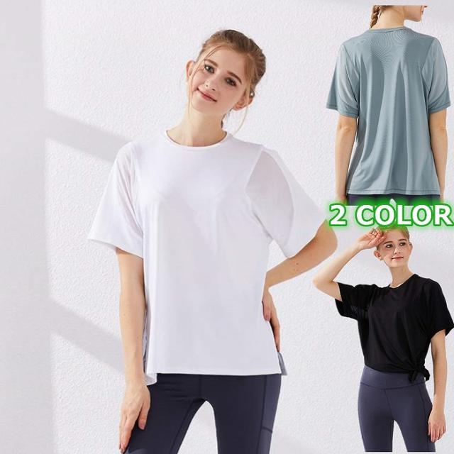 【未使用品】ヨサ　ＹＯＳＡ 半袖ヨガTシャツ　М　　テラスポーツウェア 半袖 tシャツ スポーツ ヨガウェアレディース ワンポイント ロゴ