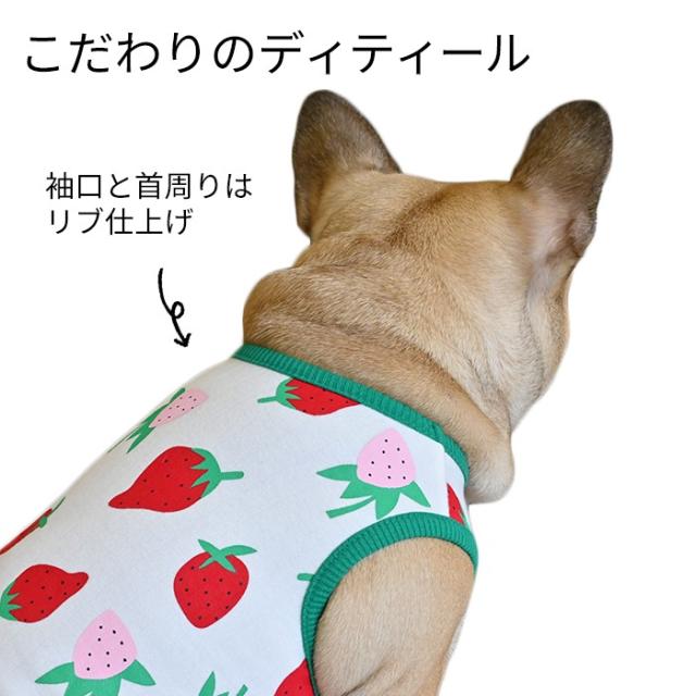 犬服あったかボアタンクトップイチゴ　見本 犬服あったかボアタンクトップイチゴ 見本