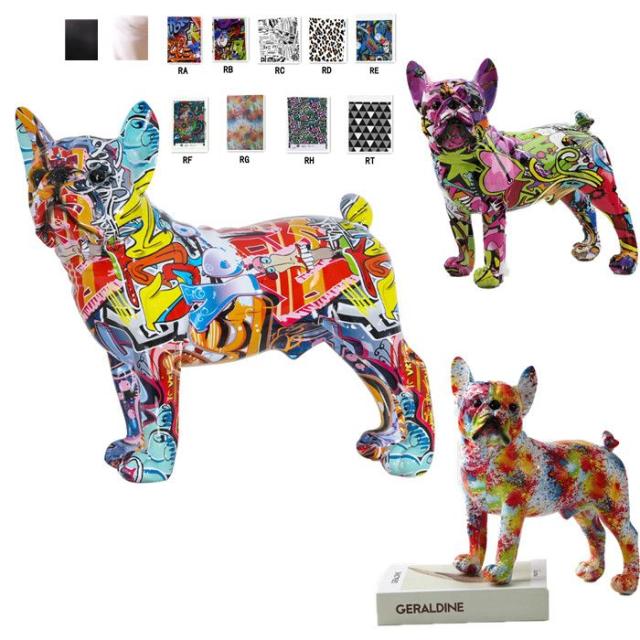 【300円クーポン付き】フレンチブルドッグ 雑貨 グッズ 動物 北欧 樹脂 フレブル 彫刻置物 カラフル オブジェ 飾り 可愛い インテリア デザイン KM658Gの通販は 5,933円
