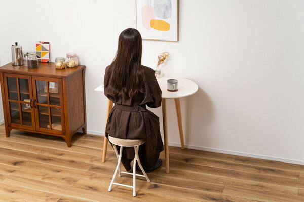 東谷 ミニマル デザイン ダイニングテーブル テーブル ダイニングテーブル カフェテーブル コンパクト 壁寄せ 壁付け かまぼこ型 半円_5