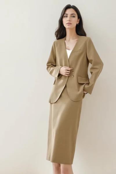 女性のブレザーとスカートのセット,マッチングジャケット,ベルト付きスカート,エレガントな衣装,ファッショナブル,春,Vimly-2-Piece