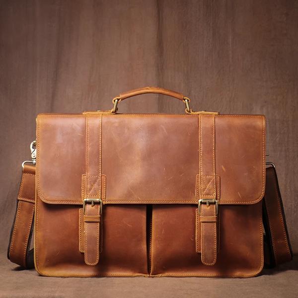 Luokir-クレイジーホースヴィンテージゲストケース 本革トラベルバッグ