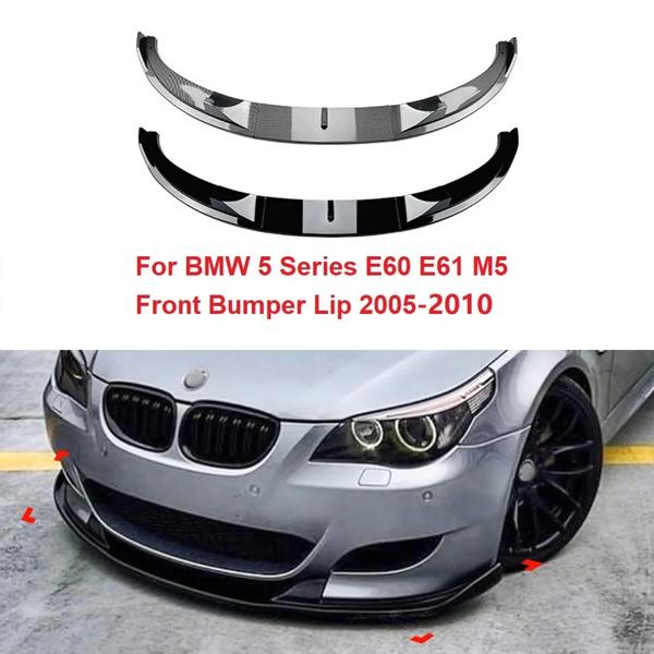 フロントバンパーブレード,BMW 5シリーズ,e60,e61,m5,スプリッター,スポイラー,ディフューザー,ppフロントボディキット,光沢のある黒,カーアクセサリー,2005-2010