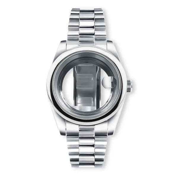 Neiton-ラウンドエッジ防水時計ケース,プレジデンシャルブレスレット,サファイアムーブメント,nh34,nh35,nh36,eta2824,100m, 36mm, 39mmの通販は 6,156円