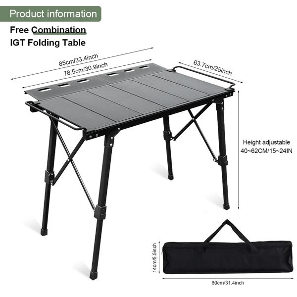 拡張可能な多機能バックパックロールテーブル、調節可能な脚デスク