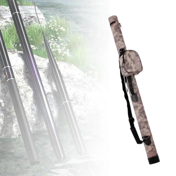 釣り竿チューブ サイドバッグ付き ロッドケース 湖旅行 アウトドア スポーツ用