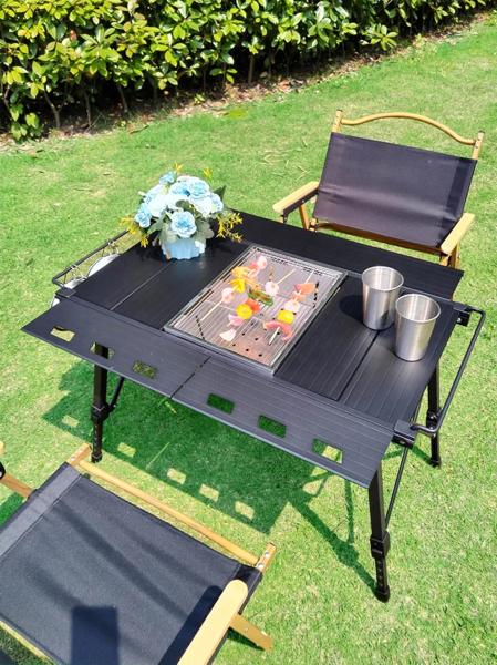 軽量折りたたみ式キャンプテーブル、多機能igtテーブルロール火鉢