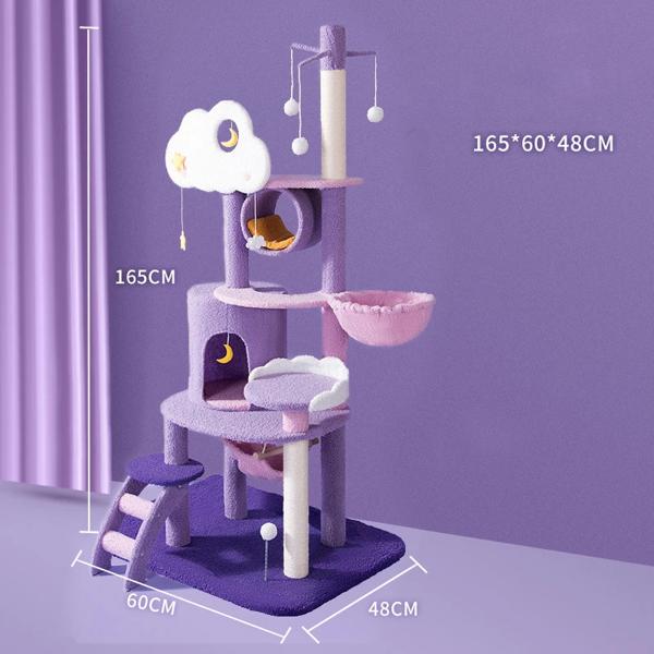 猫の木のスクラッチポスト,ハンモック,家,ペット,家,家具を備えた多層おもちゃ
