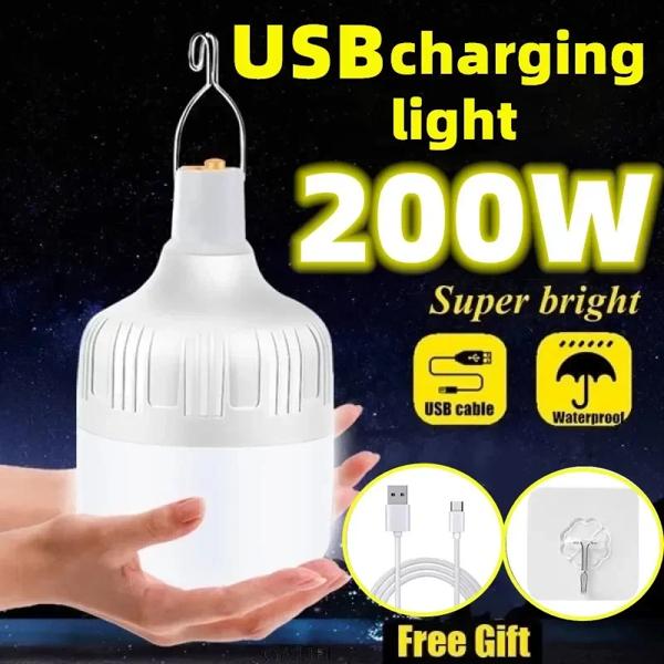 USB 充電式 LED 非常灯家の屋外ポータブルランタン緊急ランプ電球バッテリーランタンバーベキューキャンプライト