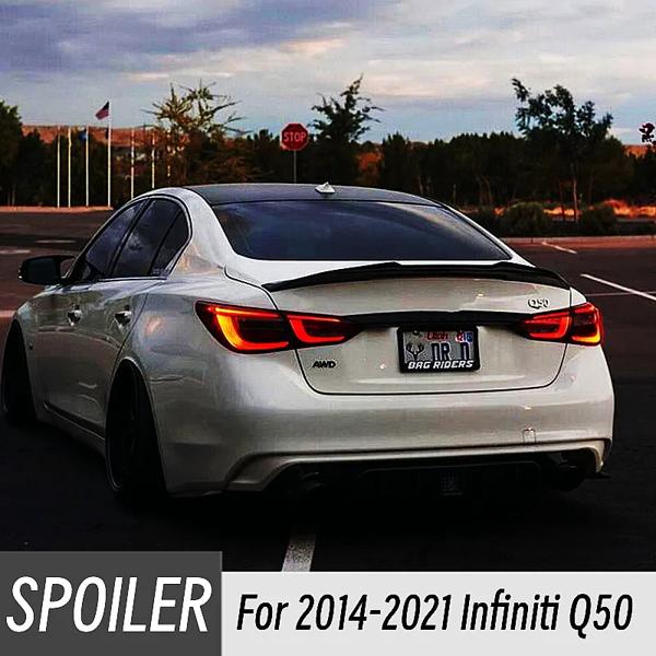 インフィニティq50の車のリアトランクスポイラー、ブートリッドウィング、Psmスタイル、アウトドアケーションアクセサリー、2014、15、16、17、18、19、20、21