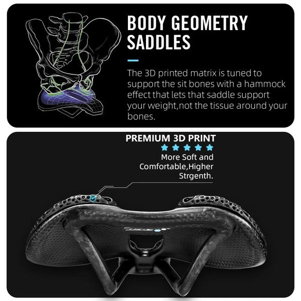 Ryet-カーボン3Dプリントの自転車サドル 140mm 7x9 2024 サイクリング