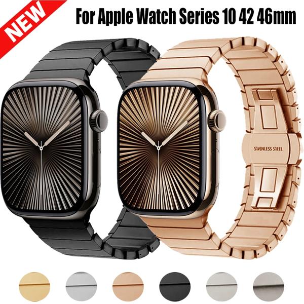 ステンレス鋼バンド Apple Watch 10 46 42 ミリメートル金属ビジネスブレスレット Iwatch 10 ウルトラ 49 ミリメートル 44/45 38/40 ミリメートルストラップアクセサリー
