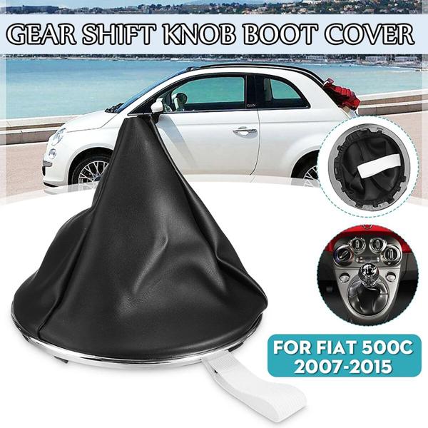 レザーギア用ハンドルカバー フィアット500 500c 2007-2013用ギアノブ用合成皮革プロテクター anda 2003-2012