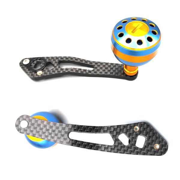 カーボンファイバーキャストフィッシングリールハンドルの交換,中空金属ノブ,ベイトキャスティングリール,シーフィッシングアクセサリー