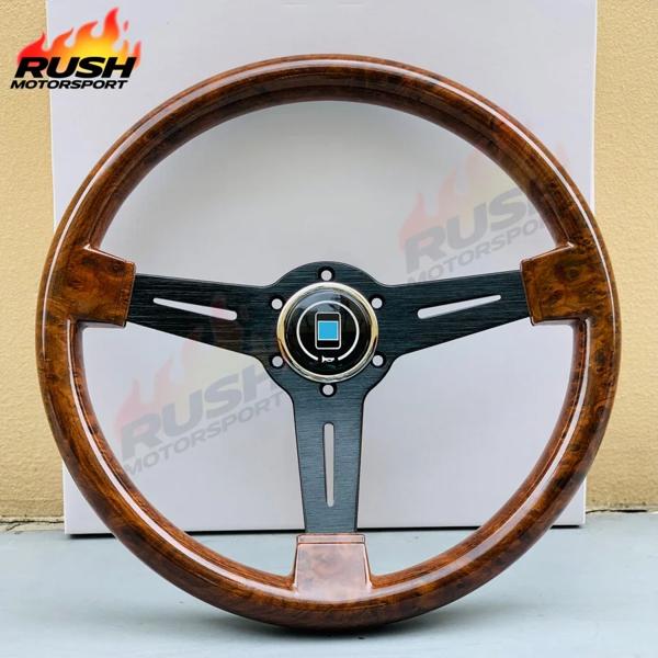 ナルディ レーシング ステアリングホイール 1- 14インチ350mm、木目