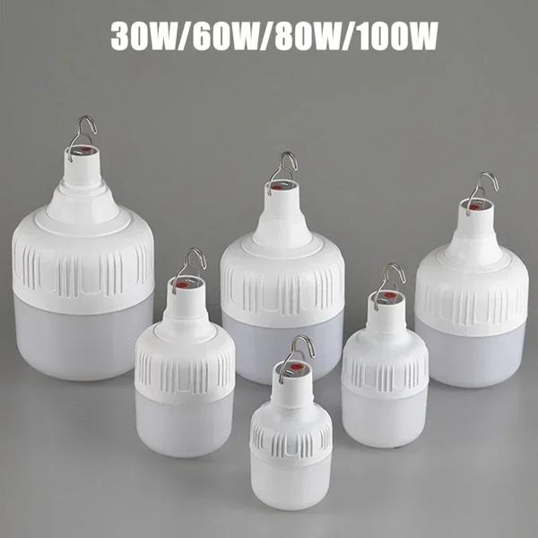 1/2/4/6/8/10 個キャンプライト USB 充電式 LED 緊急ランプ屋外ポータブルランタンフック付きバーベキューテントバッテリー電球_2