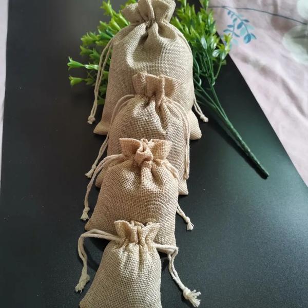 定番，低価 ジュートとヴィンテージスタイルの天然黄麻布バッグ,10?200