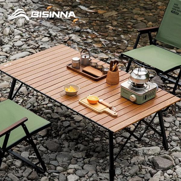 BISINNA-屋外折りたたみテーブル 大型折りたたみテーブル アルミニウム合金エッグロールデスク ポータブル キャンプ用