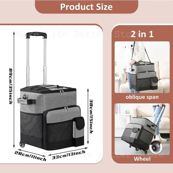 Ice Box Outdoor Refrigerator with Trolley Wheels Camping Portable