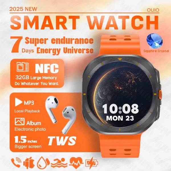 ギャラクシーウォッチ 7 ウルトラスマートブレスレット男性 32 ギガバイトメモリ GPS Trackr NFC HD サファイアスクリーン Bluetooth 通話スマートウォッチサムスン