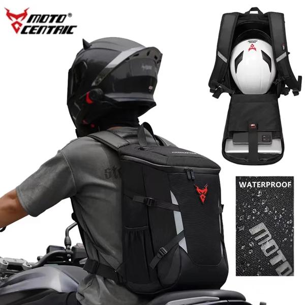 MOTOCENTRIC 28L オートバイバックパック防水アウトドアスポーツ乗馬ヘルメット機関車バックパックビジネス旅行ラップトップバッグ