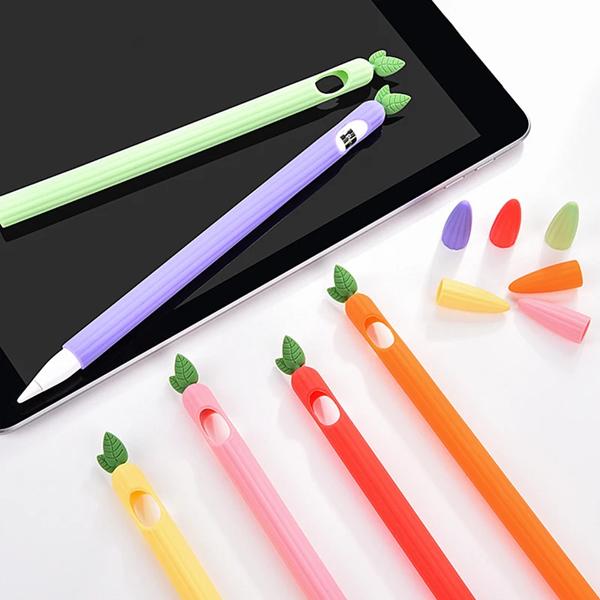 かわいいにんじんシリコンペンシルケース、iPad 2 1、第1世代、第2世代と互換性のあるタブレットタッチペンスタイラス