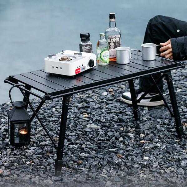 調節可能なアルミニウム合金折りたたみテーブル 屋外キャンプ 取り外し可能なパネル バーベキューテーブル キッチン ピクニック用のモバイルテーブル