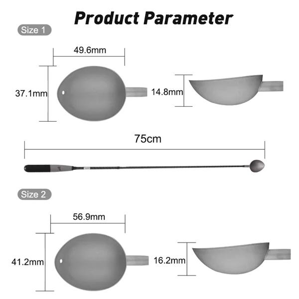 Wlgz-チタン合金の釣り餌スプーン,小さなスプーンヘッド,統合された超軽量,超ハードカーボン,釣り道具 Wlgz-チタン合金の釣り餌スプーン,小さなスプーンヘッド,統合された超