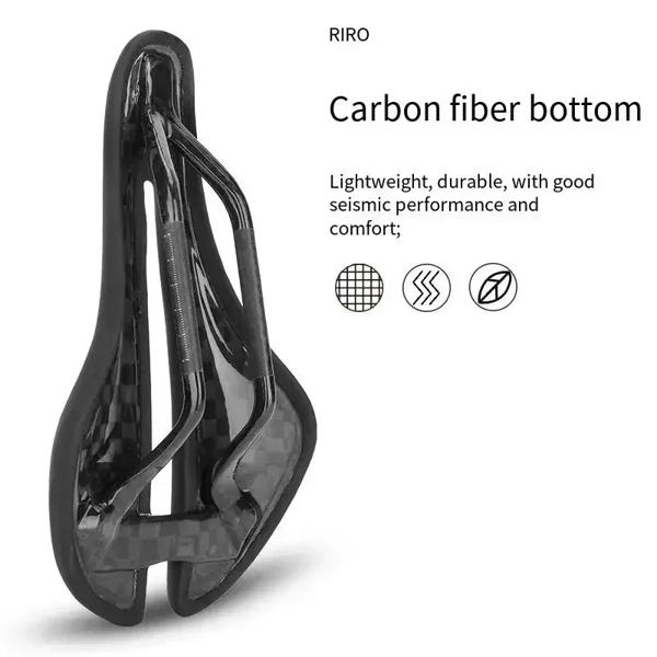 Riro-カーボンファイバー透かし彫り自転車サドル 軽量マウンテンバイク ロードバイク トライアスロン 130g_4