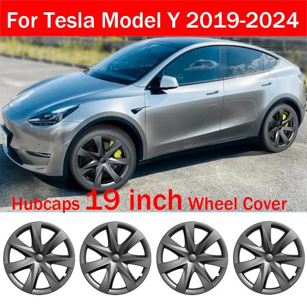 テスラモデルおよび2019-2024のハブキャップ,19インチホイールカバー,オリジナルリム,ホイールカバー,交換用アクセサリー,センターキャップ付き