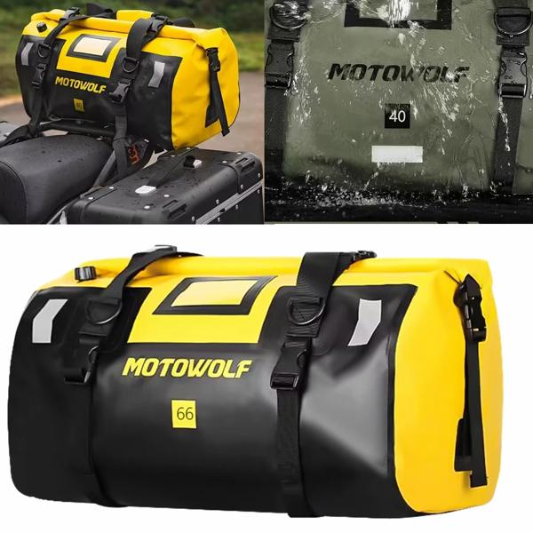 オートバイ防水テールバッグ旅行屋外ドライ荷物ロールパックバッグ 40/66 バイク荷物バックパックオートバイシートバッグ