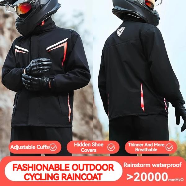 オートバイレインスーツ男性&女性用防水アンチストームレインコート高視認性レインギアサイクリングゴルフ釣り用