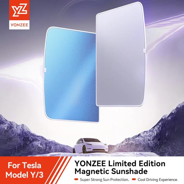 YZ テスラ 2025 ハイランドモデル 3 モデル Y スターシップアイスフロストサンシェードハニカムガラススクリーンサンシェードフロントリアサンルーフ