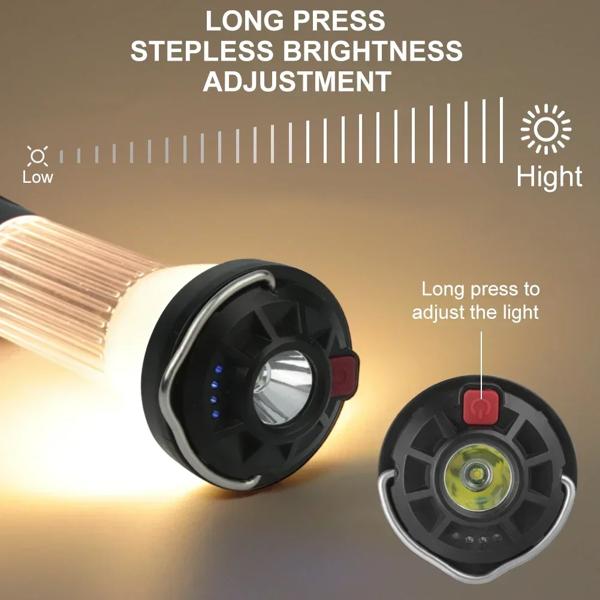 バロットキャンプ用LED懐中電灯、5つの照明モード、3000mah、キャンプランタン、緊急ランプ、ゴールゼロ、フラット交換、5セット_2