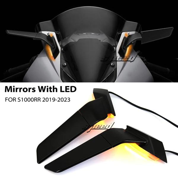 LEDモーターサイクルバックミラーサイドシグナルライトBMW s1000rr s1000 rr s 1000 rr s1000rr 2019-2024用ミラー
