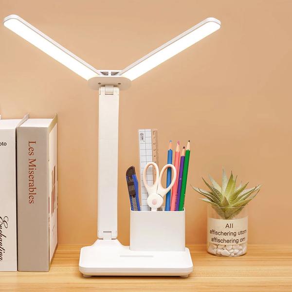 USB 充電 LED テーブルランプ無段階調光デスクランプ多機能ナイトランプ寝室用読書灯白色光
