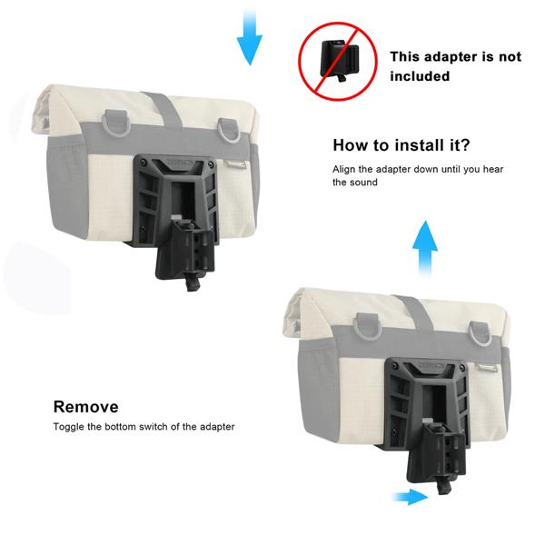 Rhinowalk 自転車ハンドルバーバッグ 4L クイックリリースフロントチューブバスケットバッグ MOLLE システム付きアーバンサイクリングブロンプトン用折りたたみ自転車 Rhinowalk 自転車ハンドルバーバッグ 4L クイックリリースフロント