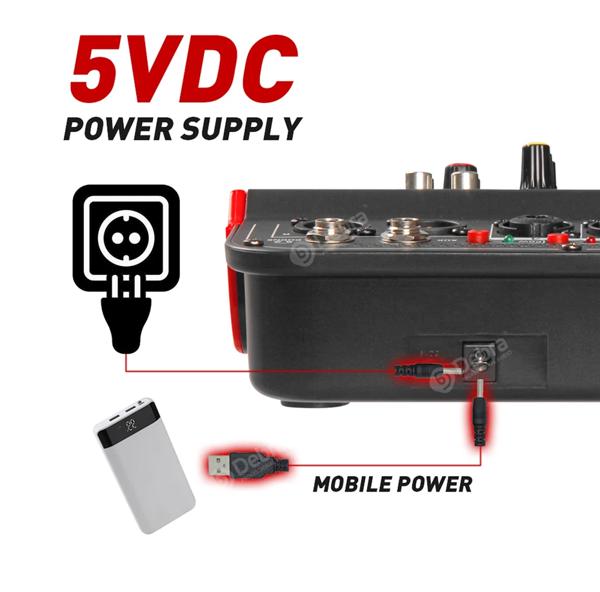 6チャンネル DJオーディオミキサー USB Bluetooth