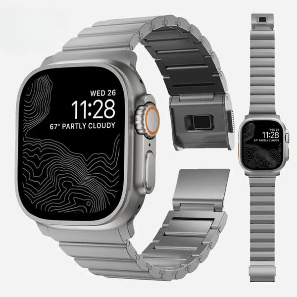 Apple Watch用の高級金属ブレスレット,シリーズ10,46mm,ウルトラ2,49mm, 45mm, 44mm,ステンレス鋼,iwatch 9,6,5,4用の磁気バンド7、8の通販は 5,673円